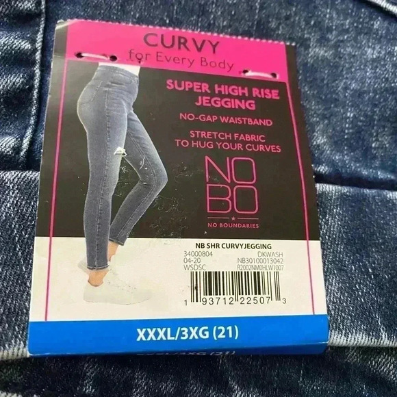 🆕NOHO Curvy Plus-Size Mid Blue Acid Jegging 3XG🆕 - Picture 12 of 12